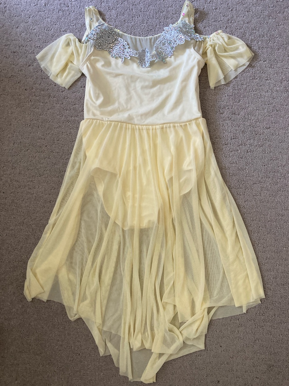 Weissman "The Garden" pale yellow dance dress, MC.